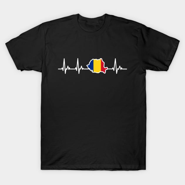 Romanian Flag My Heart Beats for Romania T-Shirt by samshirts